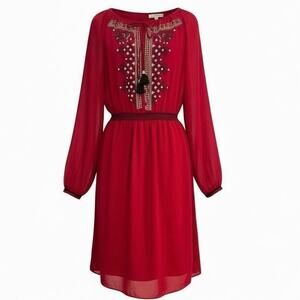 Altuzarra for Target red embroidered sequin peasant dress size 2